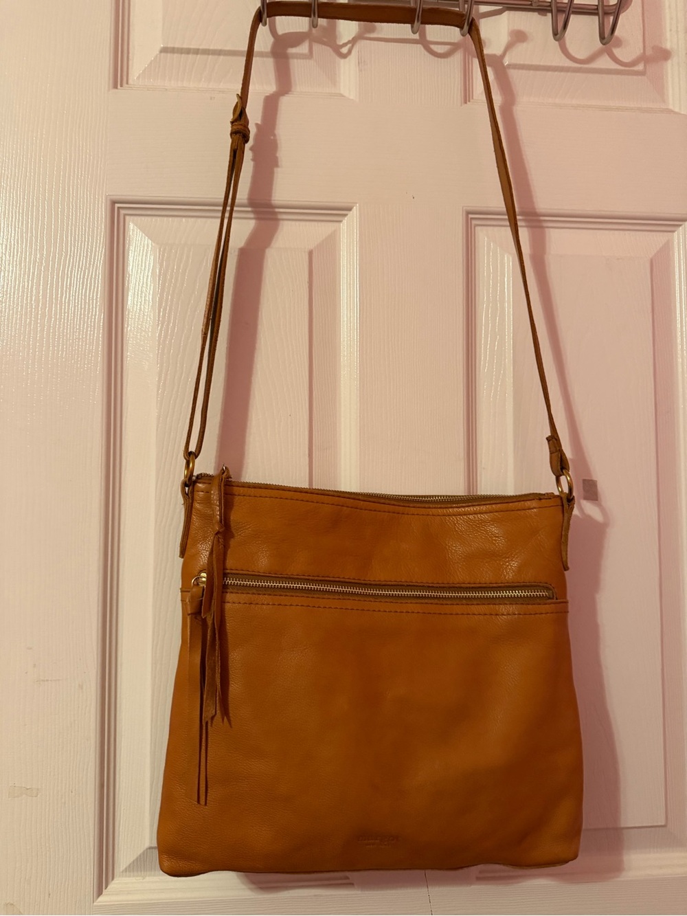 Margot NY Cognac Leather Crossbody Bag
